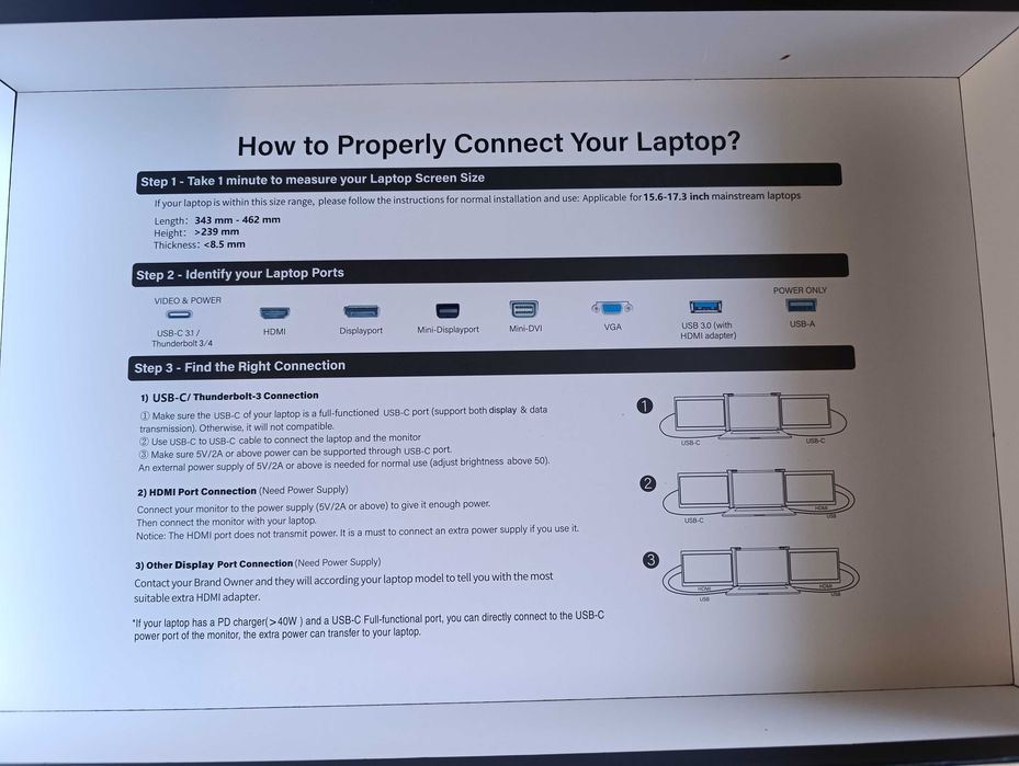 Портативний монітор з трьома екранами 15.6″ 1920×1080 IPS HDR + сумка