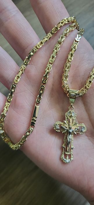 Zestaw złoty łańcuszek królewski