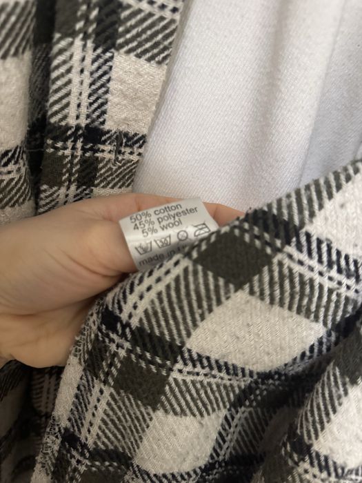 Белый вязаный костюм maritel L xl рубашка в клетку