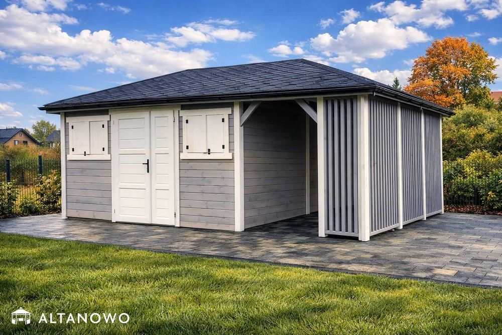Nowoczesny domek narzędziowy, ogrodowy drewniany bez pozwolenia Rod