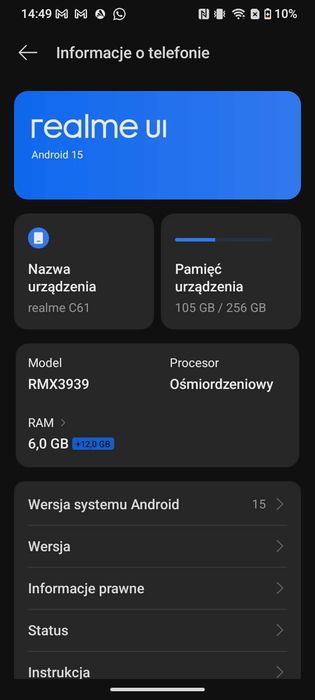 Realme c61 6/256gb
