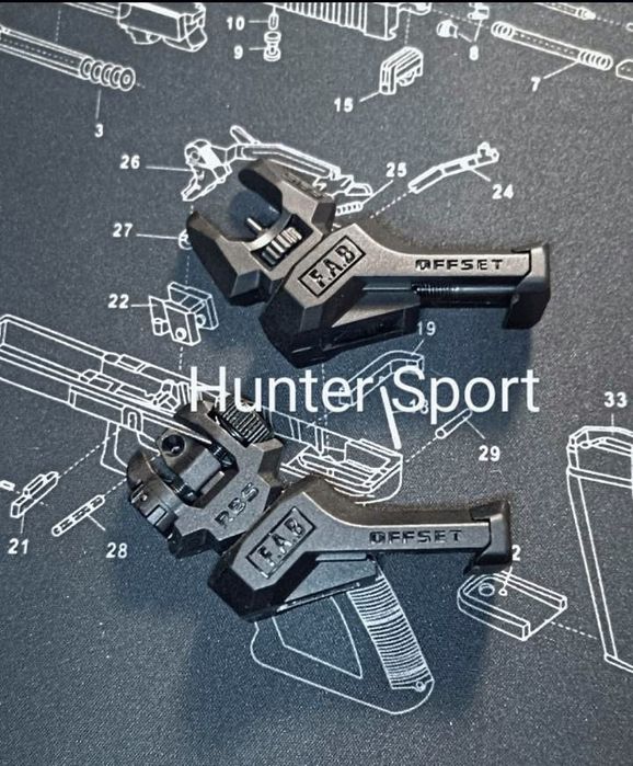 Складные механические, прицельные Мушка и Целик Fab Defense.Цілик.AR15