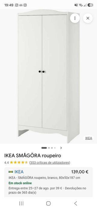 2 Roupeiros brancos Ikea