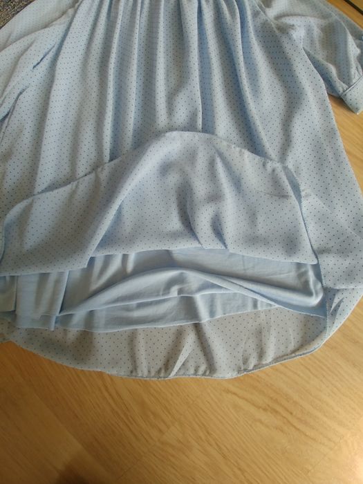 Bluzka błękitna w groszki , rozm. one size - NOWA