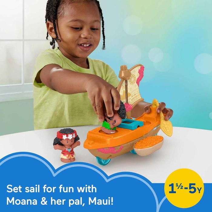 Набір Fisher-Price Little People Ваяна Princess Moana Моана та Мауї в каное фішер-прайс