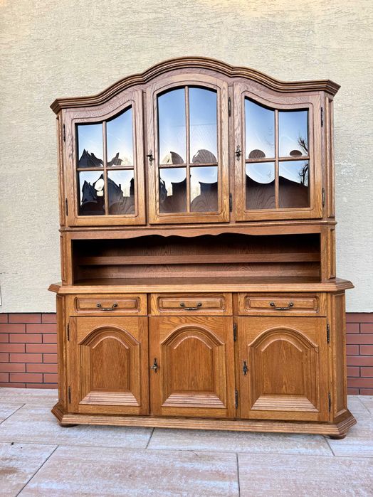 Witryna dębowa kredens regał biblioteka meble kuchenne komoda szafa st