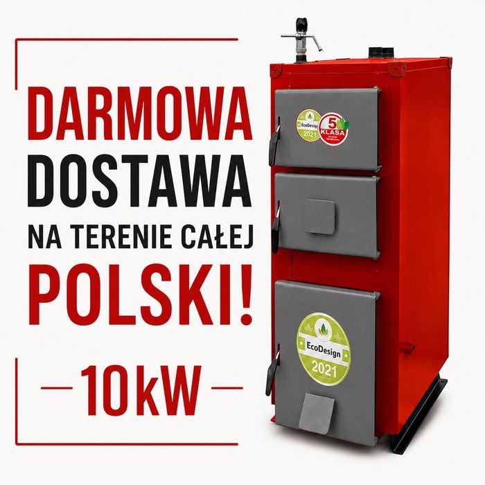 Kocioł Węglowy FENIKS UNI 10 kW – Klasa 5 Piec Drewno Chrust Zasypowy Węgiel