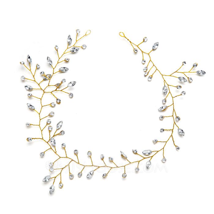 Ozdoby ślubne do włosów, złoto + kryształy