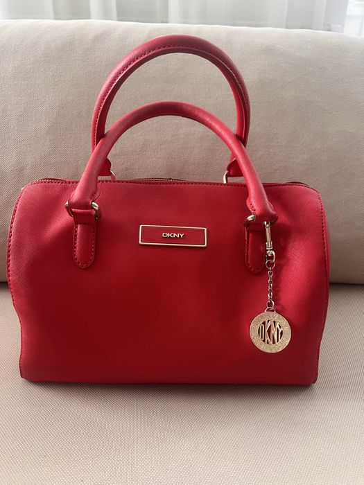 Шкіряна сумка DKNY оригінал червона