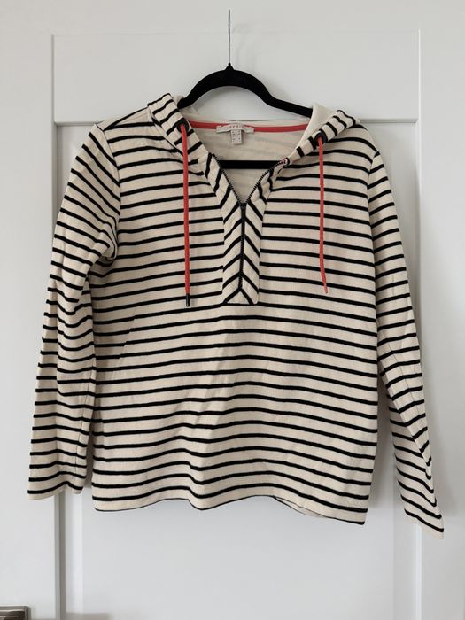 Bawełniana Bluza sweterek z kapturem w paseczki Esprit r.M