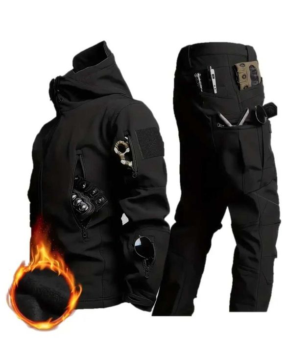 Форма софтшел тактична на флісі Великий розмір осінь зима