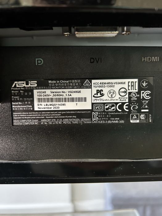 Monitor Gaming ASUS VG248 Muito pouco Usado