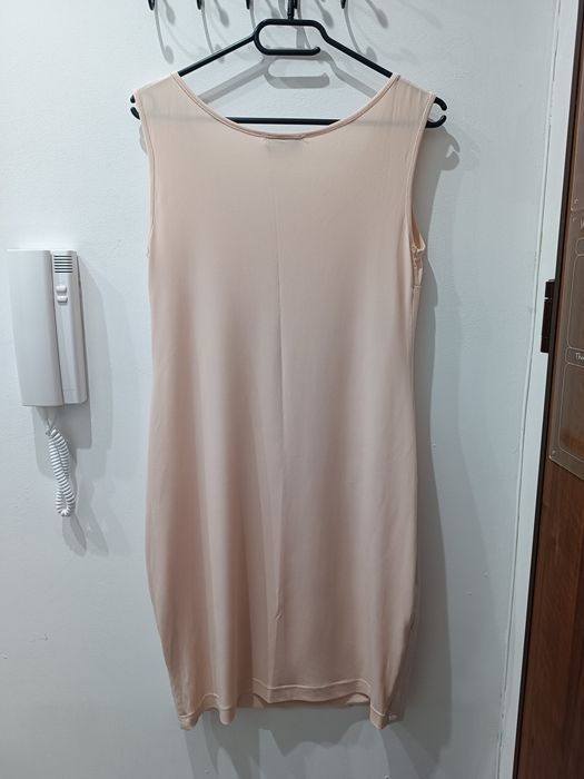Elegancka sukienka damska pudrowy róż z narzutką 2w1 rozm. L na komunię, wesele, chrzciny