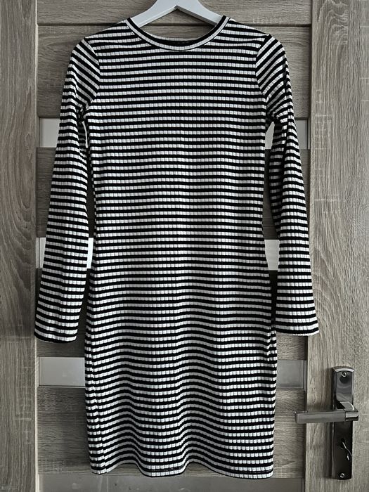 Sukienka prążki paski 36 H&M wiskoza