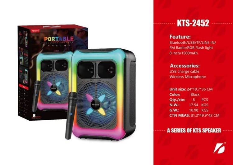 Coluna de Som RGB com Micro sem Fios - Novas