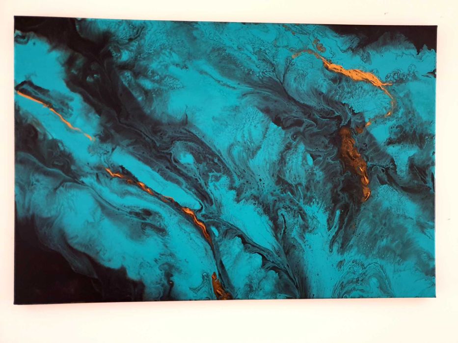 Quadro abstrato "Profundezas" 60 x 90 cm