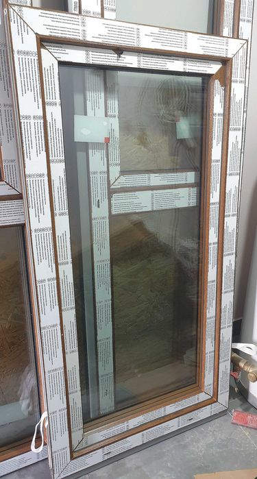 Okno plastikowe prawe PCV NOWE 700x1400 złoty dąb 3-szybowe r-u