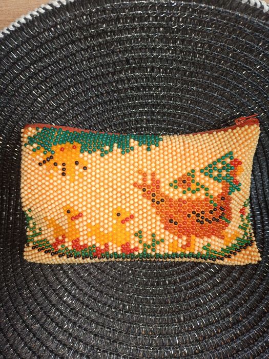 Portfelik portmonetka z koralików retro lata 70te