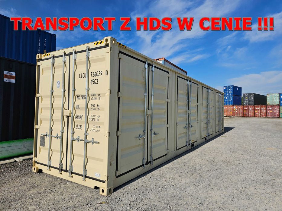 Kontener morski, 12m/40HC/OS, r.2025, open side, transport hds w cenie