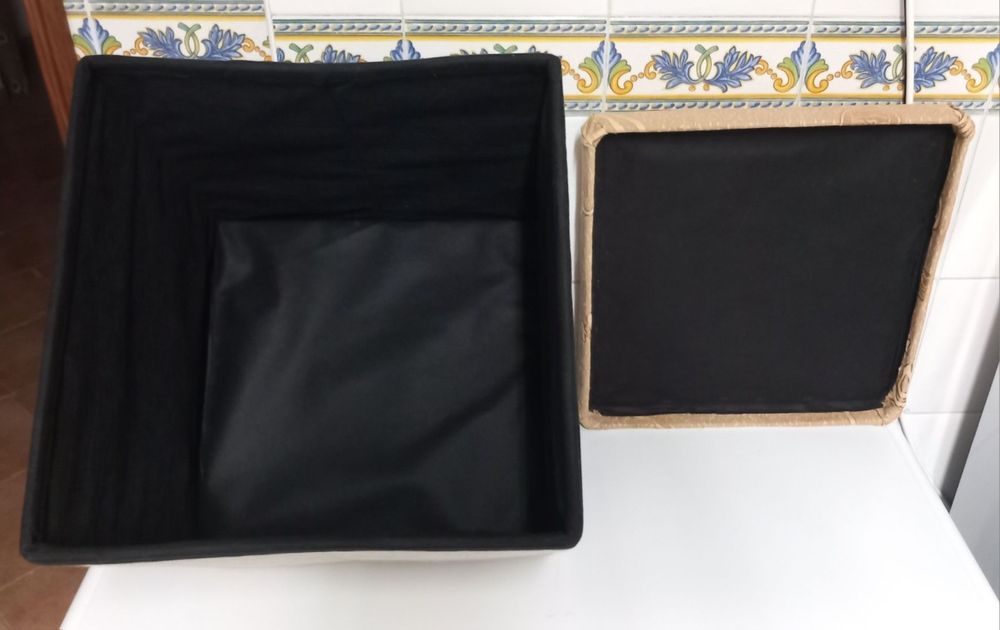 PUFF COM BONITO PADRÃO para arrumação. Quarto,Sala,Cabeceira,Despensa.