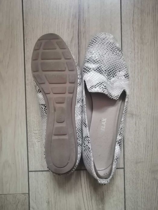 Mokasyny panterka skóra wzorki Ryłko relax 38