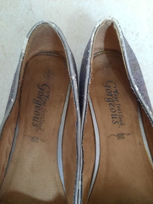 Baleriny baletki lordsy 39 New Look brokatowe glamour