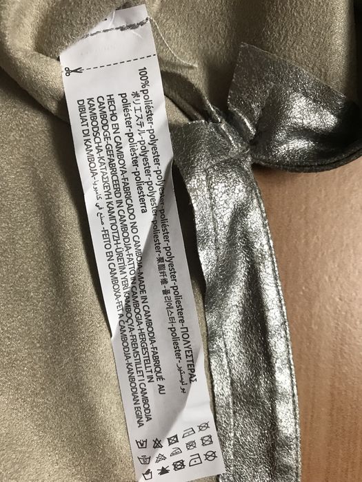 Брендова нова розм S наш 48 оверсайз штуч замша сорочка срібляста