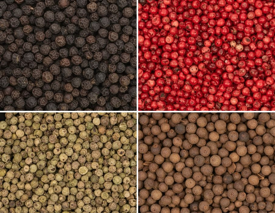 Перець чорний, духмяний, зелений, рожевий та інші спеції