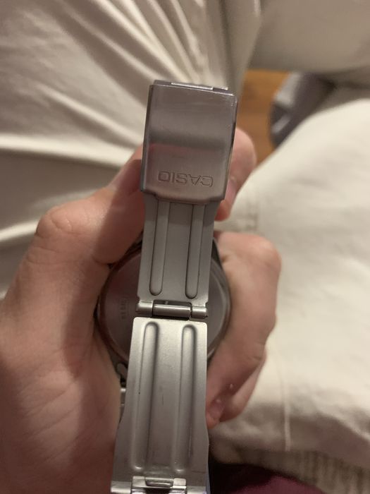 Relogio casio prateado e azul