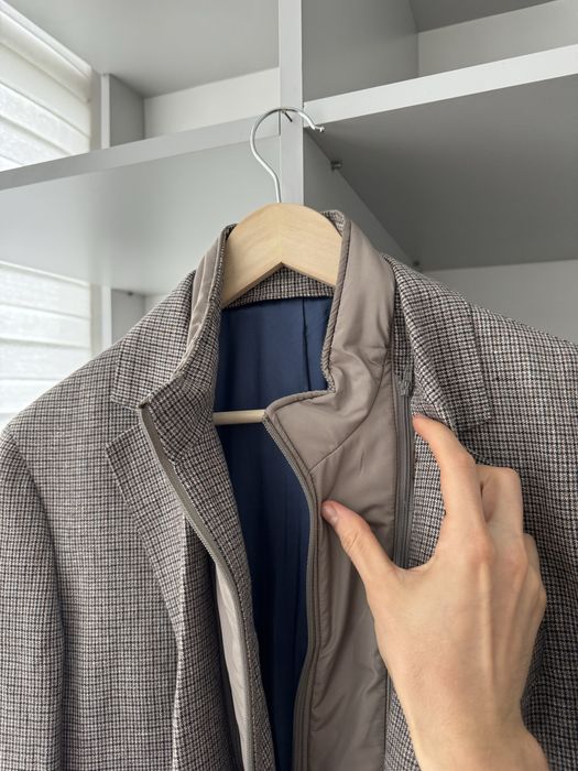 Піджак Hackett Micro Check Beige Linen Blazer