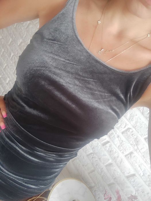 Szara sukienka długa