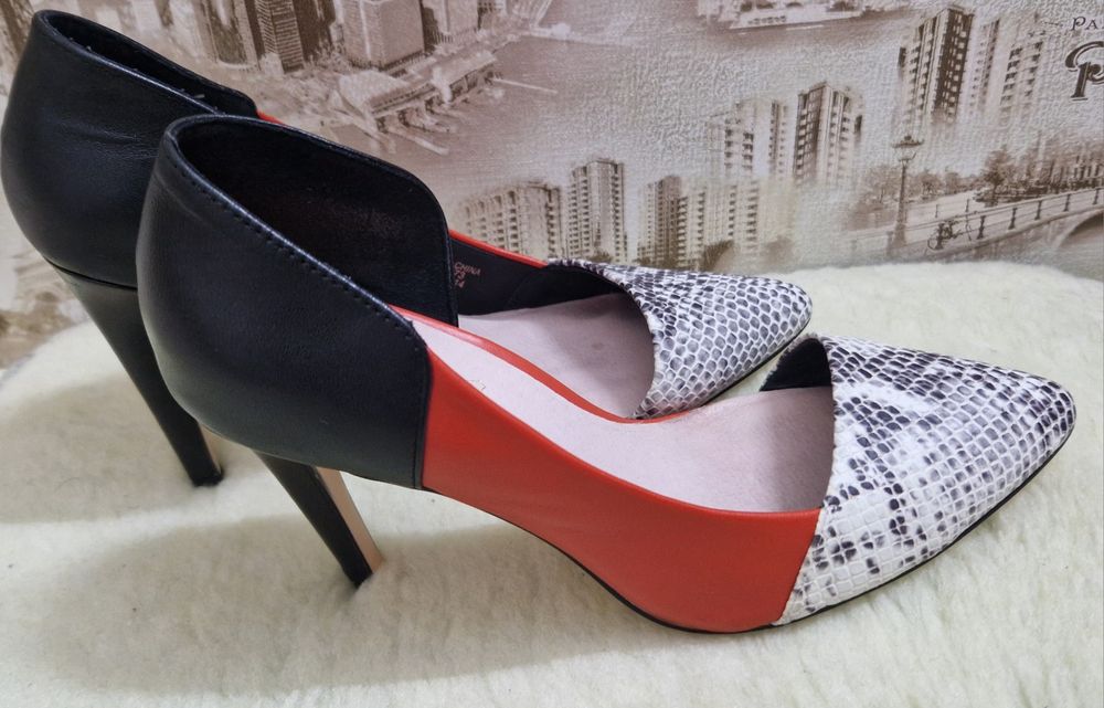 Женские кожаные туфли-лодочки Faith на высоком каблуке