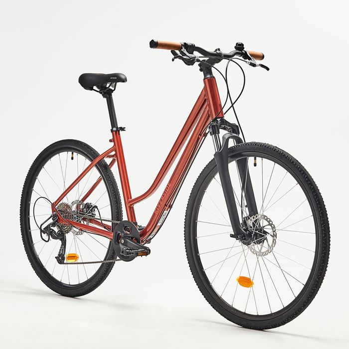 BICICLETA DE TREKKING RIVERSIDE 500 QUADRO REBAIXADO Vermelho Tijolo