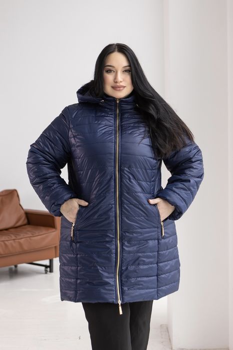 Женская удлинённая демисезонная куртка больших размеров.  54-82р