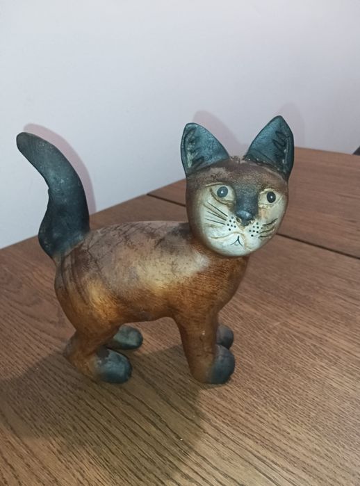 Gato decoração em madeira