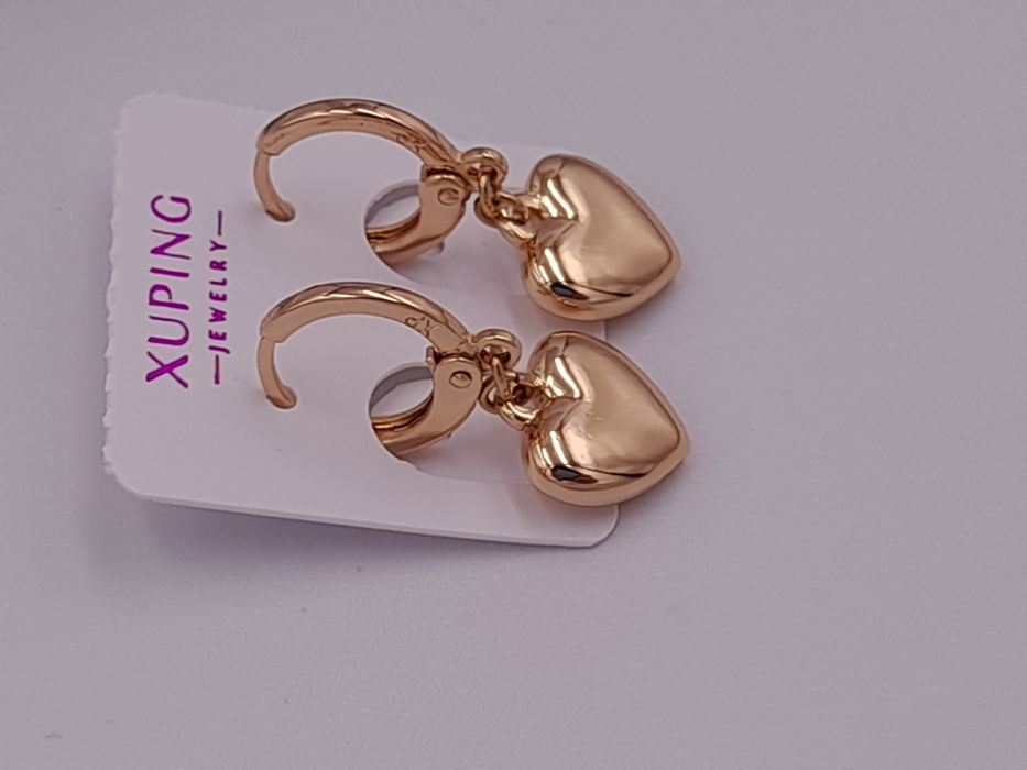 Kolczyki kółeczka z serduszkami