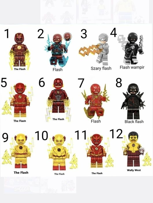 Klocki figurka flash różne rodzaje kompatybilne z Lego klocki flash figurki flash flasz z gry lego