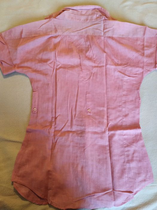 Camisa manga curta rosa bershka
