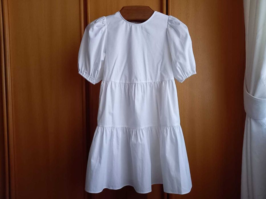 (NOVO C/ ETIQUETA, PORTES GRÁTIS) ZARA - Vestido Curto Costas (Branco)