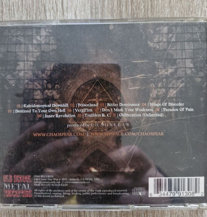 Chaosfear CD Image of Disorder