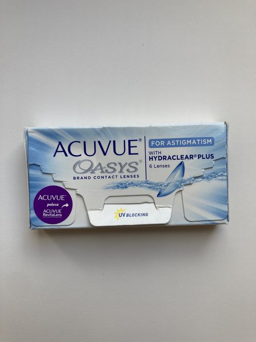 Soczewki Acuvue Oasys dwutygodniowe sfera -0,25, cylinder -0,75;oś 180
