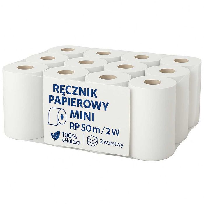 Ręcznik Papierowy Premium 100% Celuloza, 2W, 50M/19cm OP 12SZT