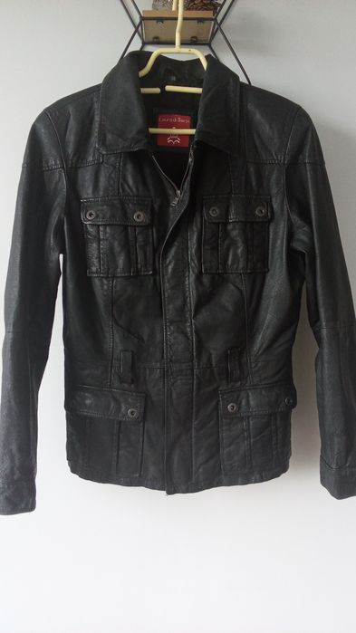 Czarna kurtka ramoneska 38/40-skóra naturalna