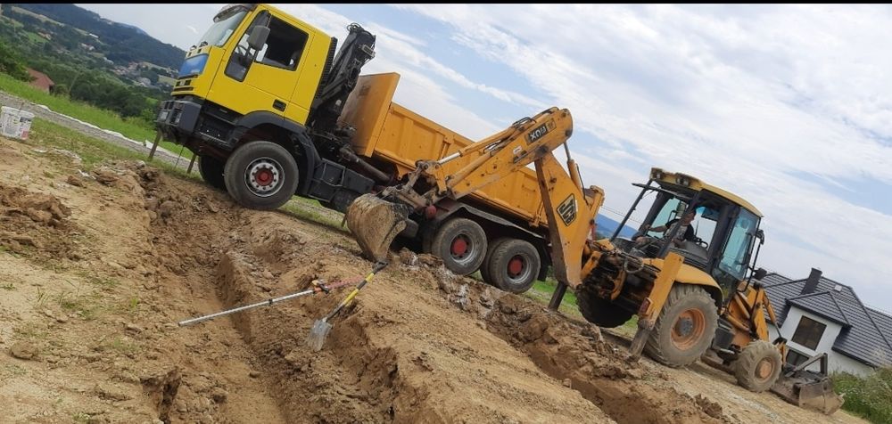 Usługi koparką 8t, koparko-ładowarką