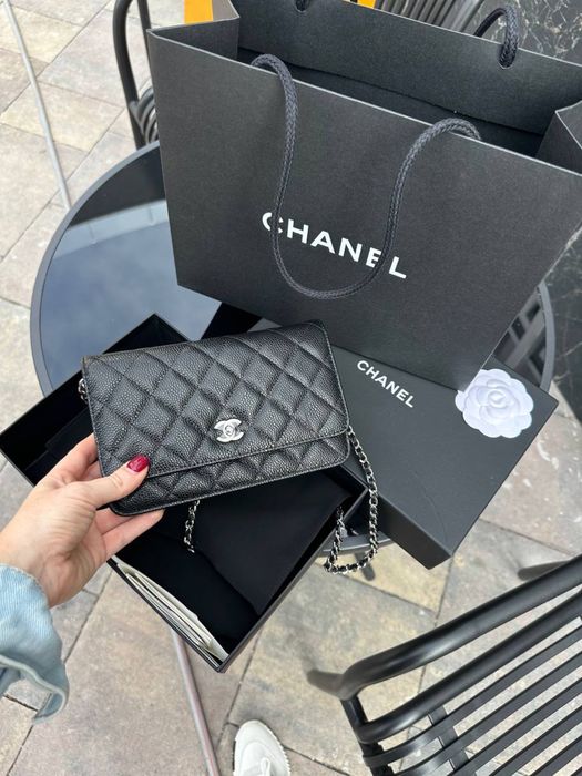 Сумка Chanel WOC шкіра ікра повний комплект бутика