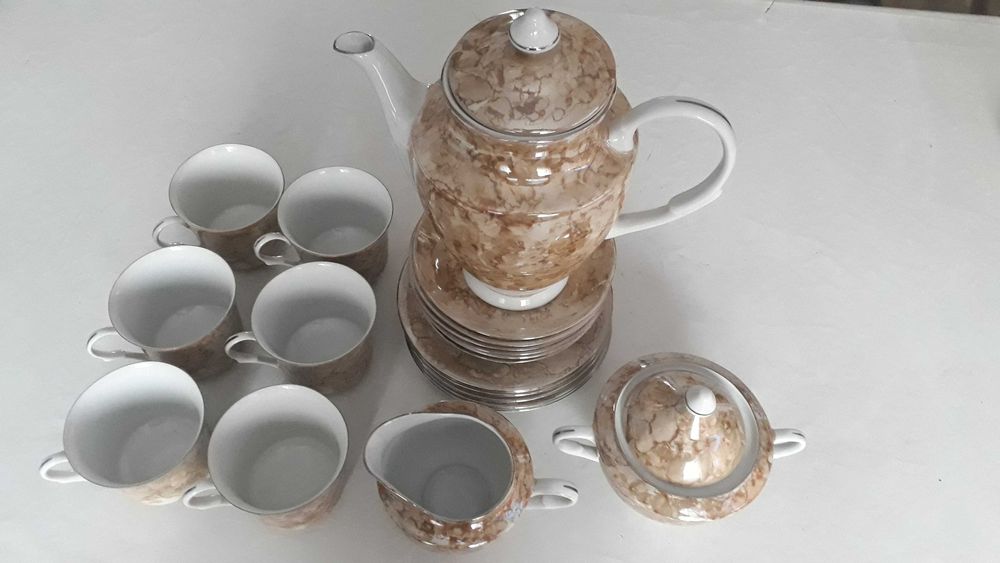 Serwis do kawy,herbaty porcelanowy- Nowy na 6 osób
