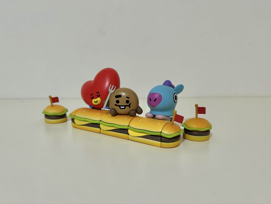 BTS Figuras BT21 Burger Party Miniso - Mang, Tata e Shooky