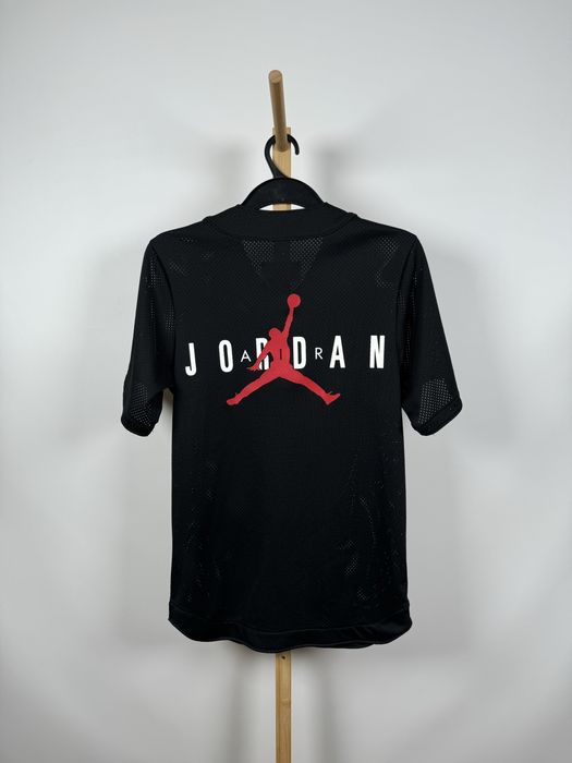 Jordan t-shirt męska czarna koszulka rozpinana bejsbolowa S