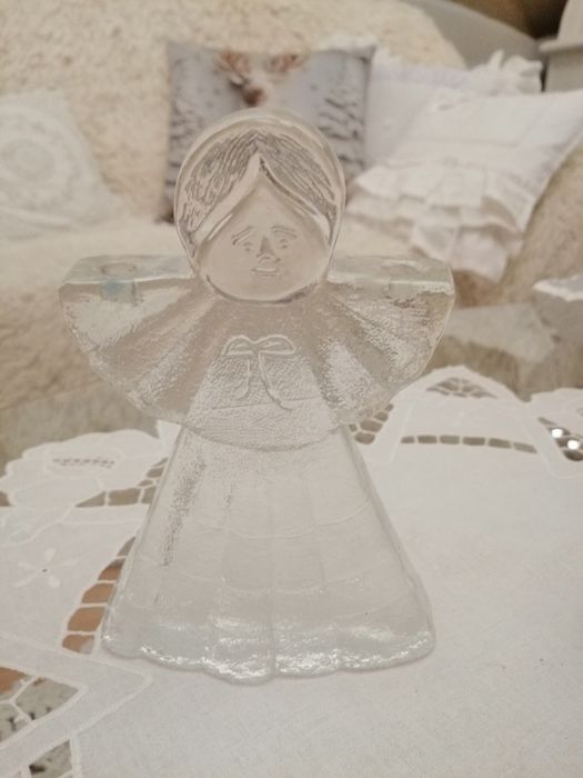 Szklane aniołki, świeczniki