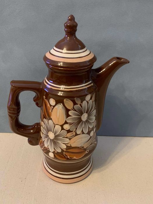 Dzbanek porcelanowy PRL 28cm ręcznie malowany nie używany